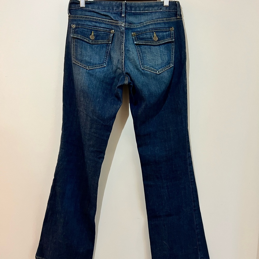 Banana Republic Dark Blue Flare Jeans Long Length - Picture 4 of 8